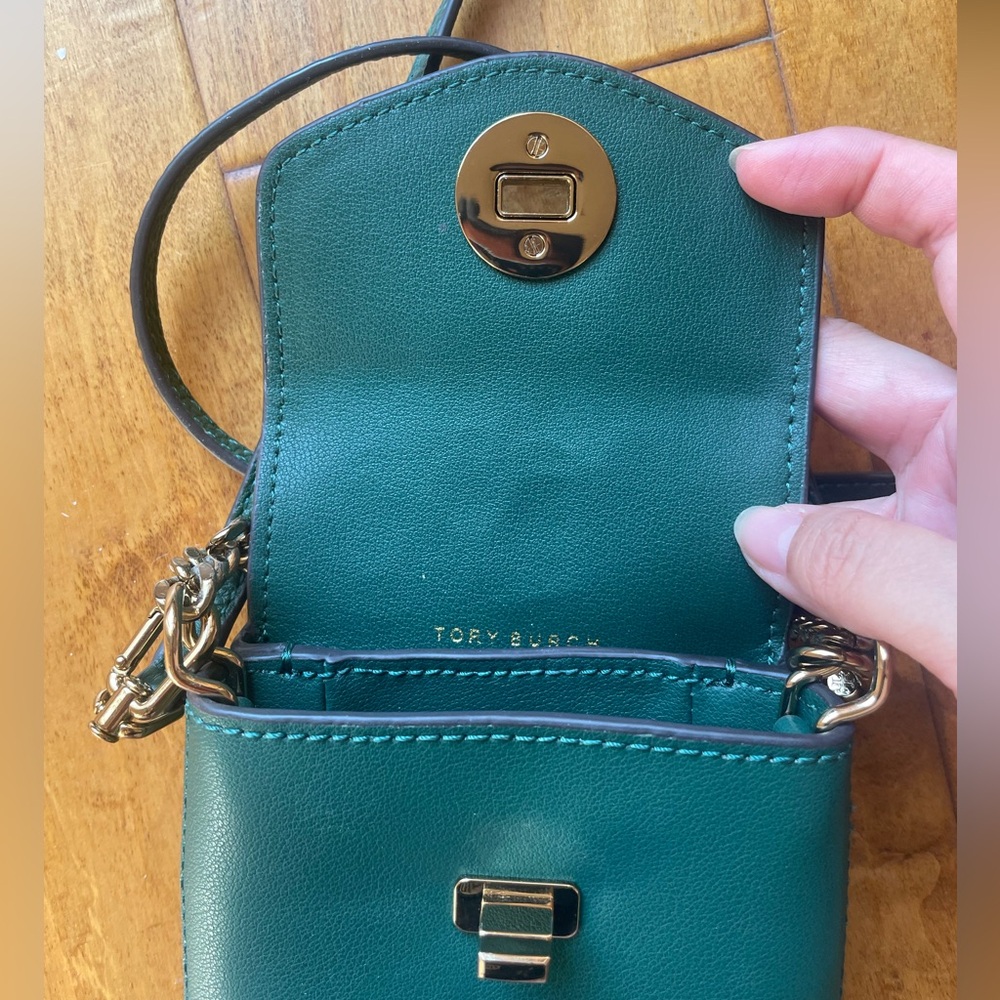 Tory Burch Kira phone crossbody shoulder bag mini wallet on chain leather - Picture 9 of 14